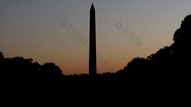 美国华盛顿纪念碑华盛顿美国日出黎明